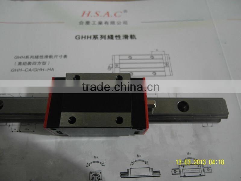 HSAC brand linear guideway GH15 with square block GHH15 imported from Taiwan