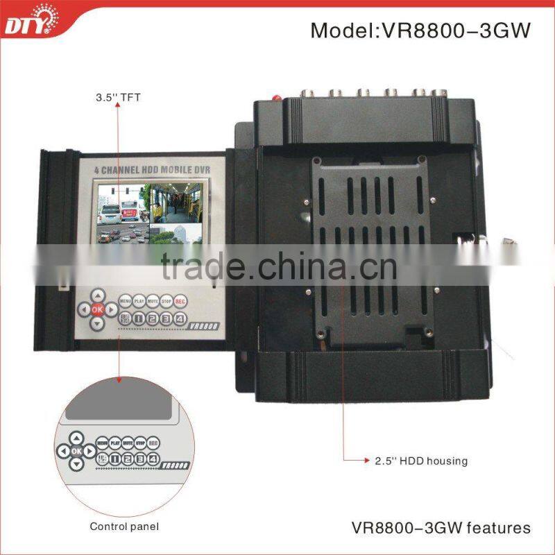 4 ch h.264 mobile dvr with LCD, GPS, 3G, and Wi-Fi option