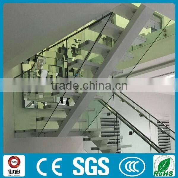 Glass wood straight stairs, staircase chinese supplier--YUDI