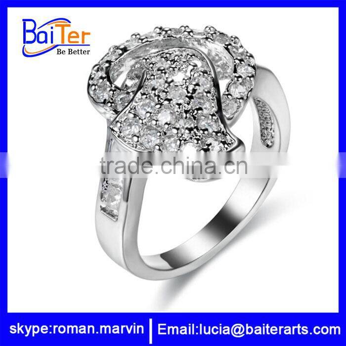 Custom wholesale women's 18K gold plated night club empire cool CZ copper rings for girls