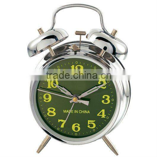 Metal case mechanical alarm clock in 4 inches size