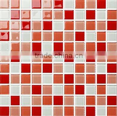 red color family decoration crystal glass mosaic tile