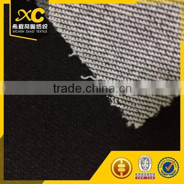 Indigo terry Knitted 4 way stretch denim fabric for man jeans