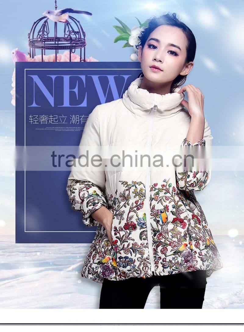 Factory price down coat fabric woman jacket winter