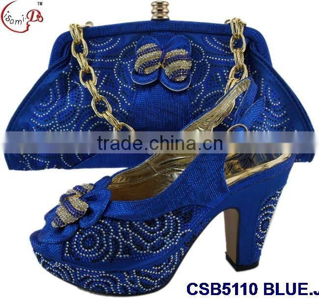 CSB5110 2016 Newest design woman hot selling shoes with matching bags crystal cluth factory price shoes whole sale price