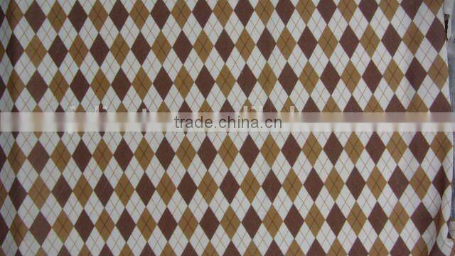 mickey mouse knit coffee diamond checks on white polyester milk fiber Spandex print italy fabric