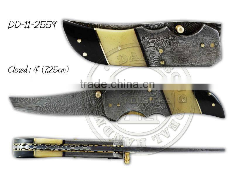 Damascus Steel Folding Knife DD-11-2560