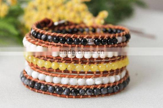 Sunny Earthy beads with Wrap Braceletlet