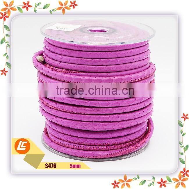 Good Quality Round Genuine Snakeskin Leather String with different colors