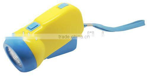 TE337 Topsource High Quality Hand Press Power 2Led Dynamo Flashlight