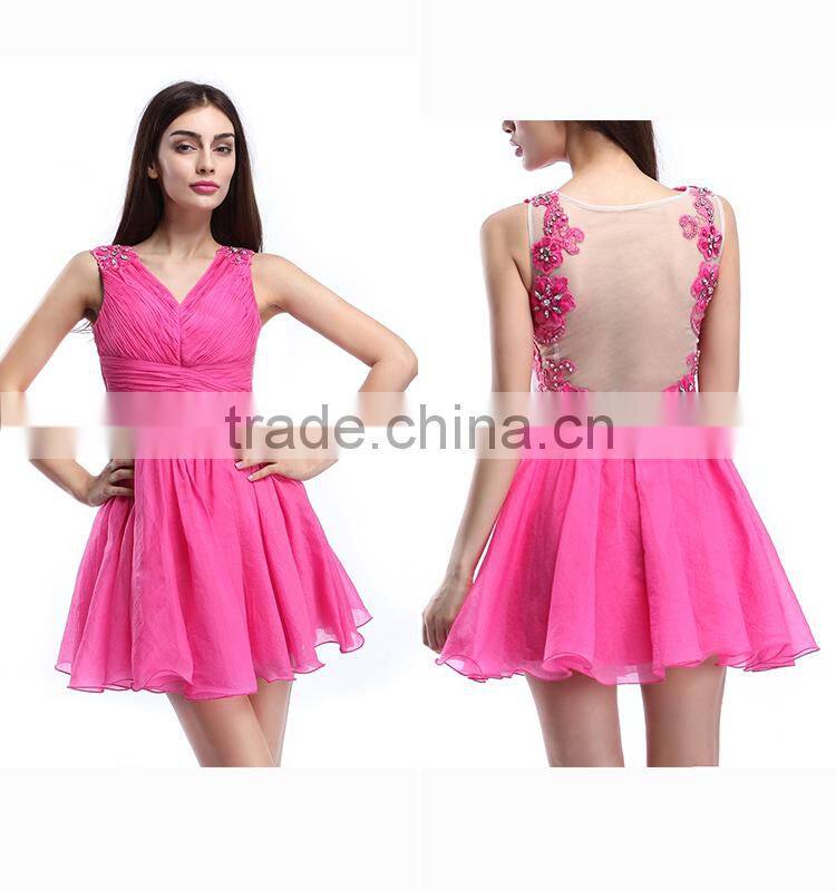 Sexy Transparent Italian Cocktail Dresses With Puffy Tulle Skirt