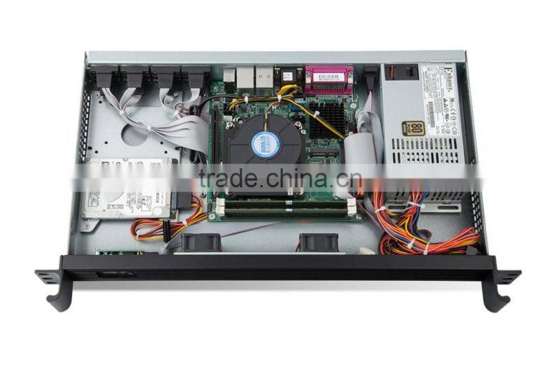 1U 19 inch standard embedded server chassis with Pentium dual core G3250, 3.2G, 2G/32G SSD, 250 watts, turbinr cooling
