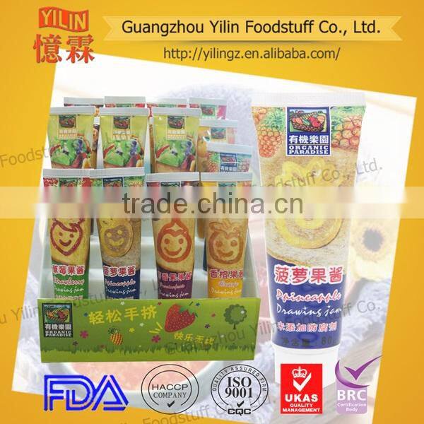 2015 popular promotional jam oem bulk strawberry jam 18g