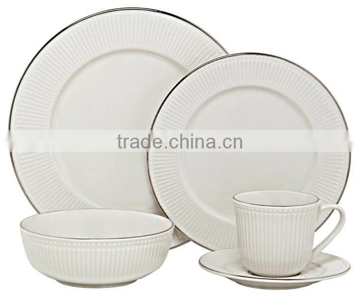 Embossed porcelain elegance dinner set ceramic homewares