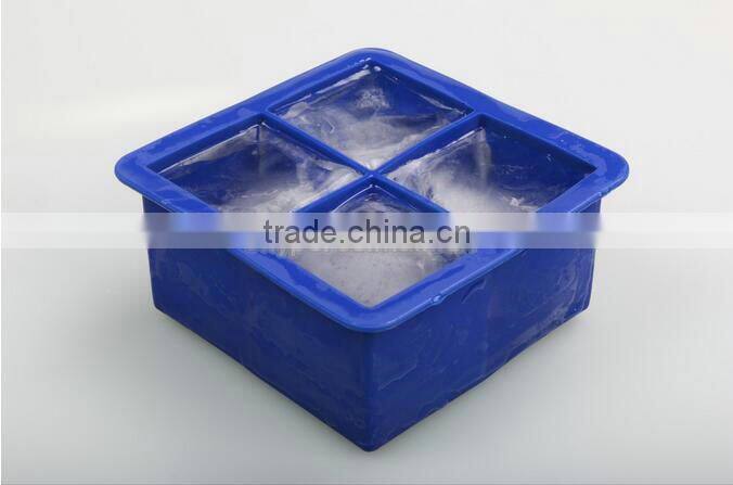 Kingdom Extra Large 4.5cm Home Ice Cube 4 Square Silicone Ice Cube Mold Icecube Tray Mould