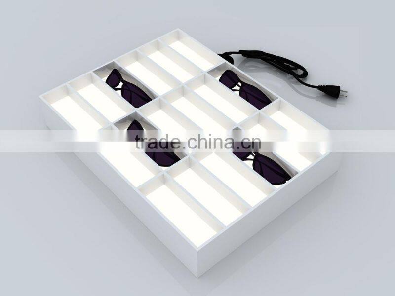 glasses display showcase eyeglass display with LED lighting