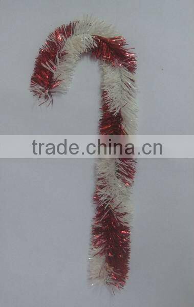 24 inch Foil PVC Christmas Decorations Tinsel Candy Cane