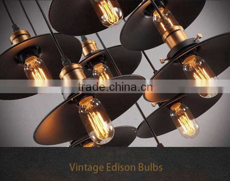 High Power Standard E27 Base Industrial Pendant Light 3 Arms Metal Large Pendant Lamps