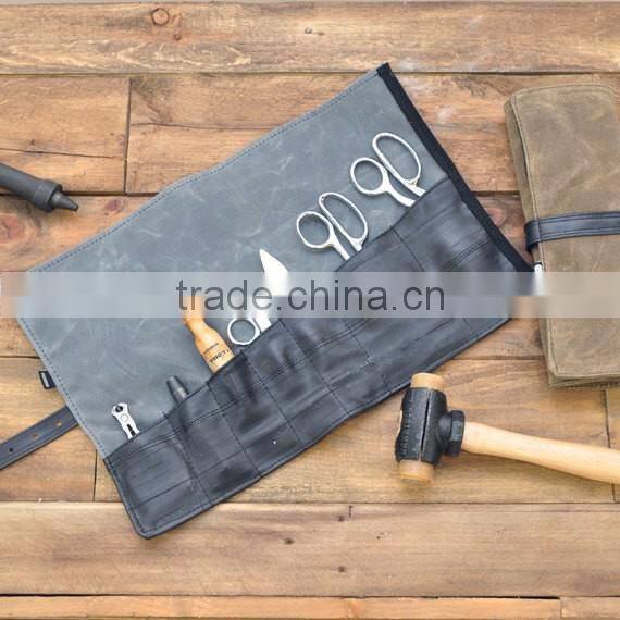 Custom high quality waxed canvas tool roll bag