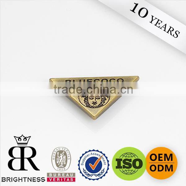 Custom made metal logo charms handbag logo metal plate