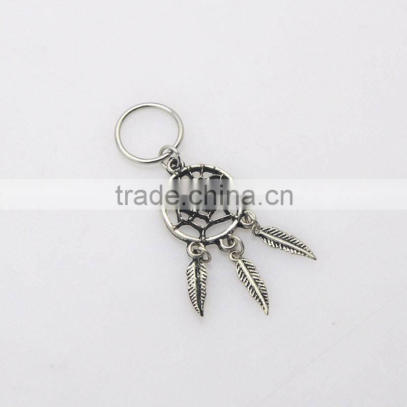 Ethnic Style Jewelry Womens Hollow Leaf Tassel Silver Dreamcatcher Rings Design