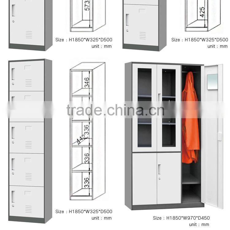Luoyang manufacturer bathroom 6 doors steel ocker