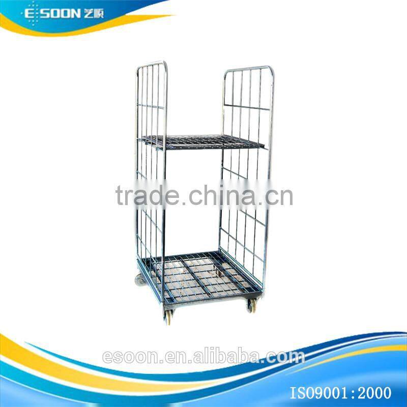 2-Tier Stainless Steel hand push roll trolley