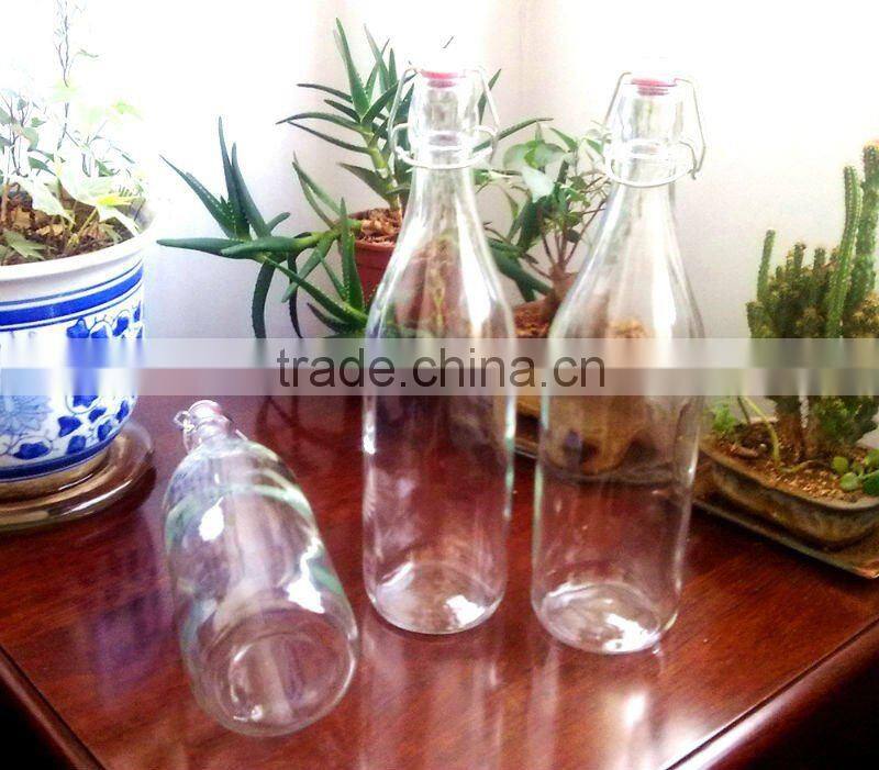 color sprayed glass oil bottle with cork