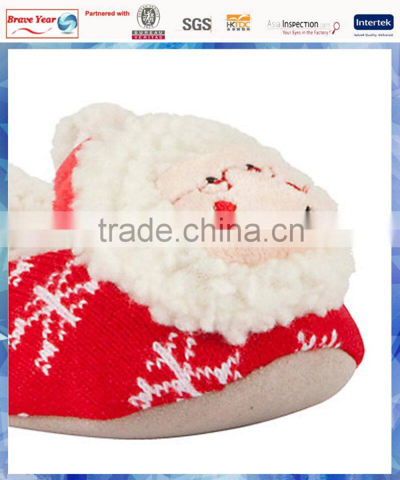 knit Mr & Mrs Clause women indoor slipper promotion/ cute women indoor slipper