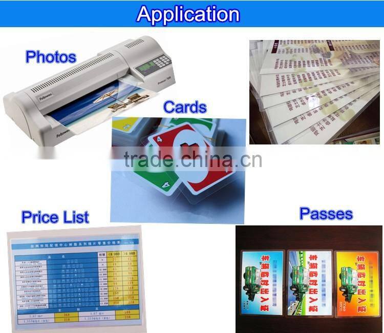 60mic 75mic 80mic 100mic 125mic 150mic 200mic 250mic Sticky Back Plastic Laminating Pouch Film Laminating Sheet