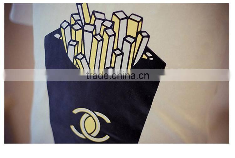 Hot Selling Comfy Cute Cartoon Printed White Tee Shirt for Children