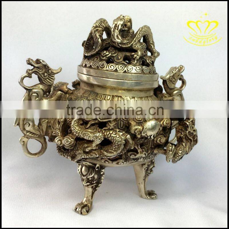 The bronze censer Temple round rectangle copper incense burner