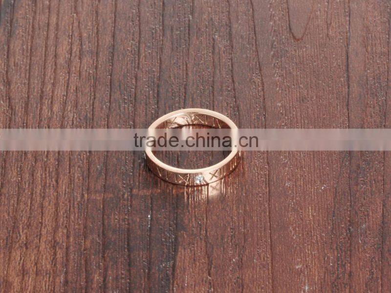 Wholesale New Fashion Jewelry Stainless Steel Rose Gold Ring With Letter Design