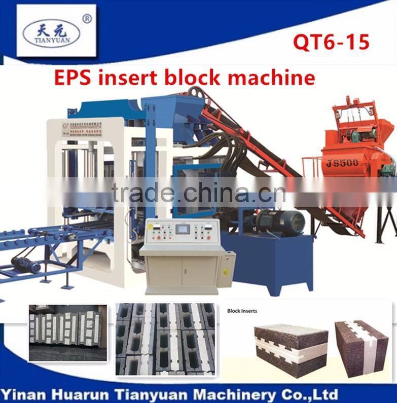 QT6-15 Insulated concrete blocks, Insulated concrete masonry units, EPS insulated hollow block makingmachine