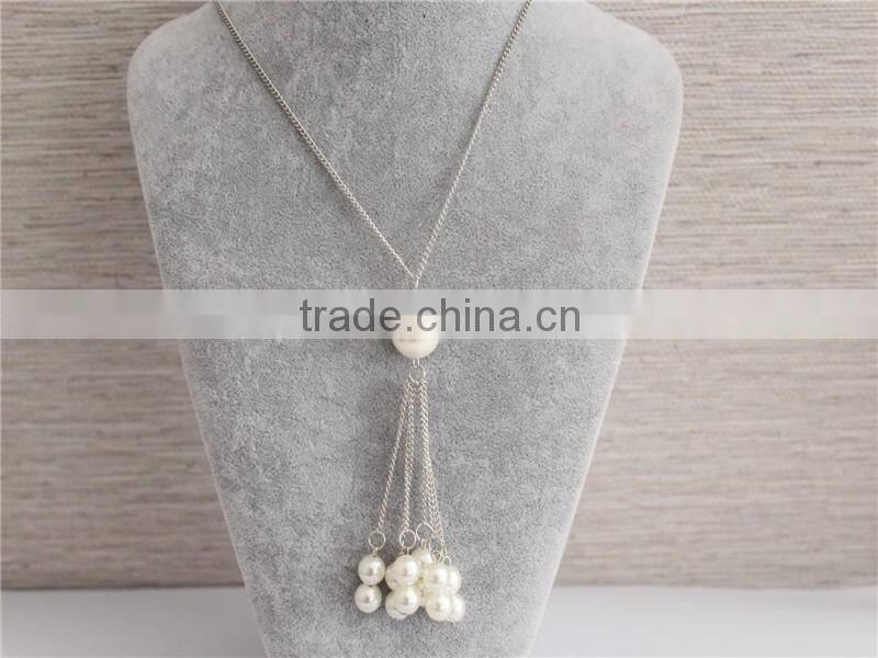 Cheap price Fashion jewelry beaded necklace wholesale, white pearl necklace jewelry