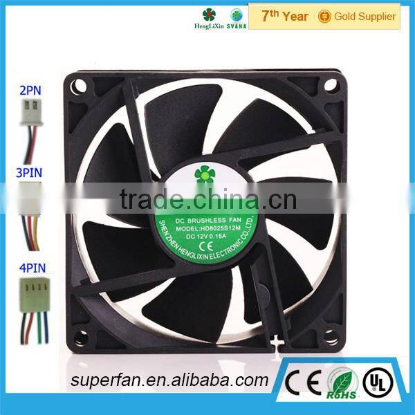 Mini plastic fan blade 80*80*25mm with sleeve bearing