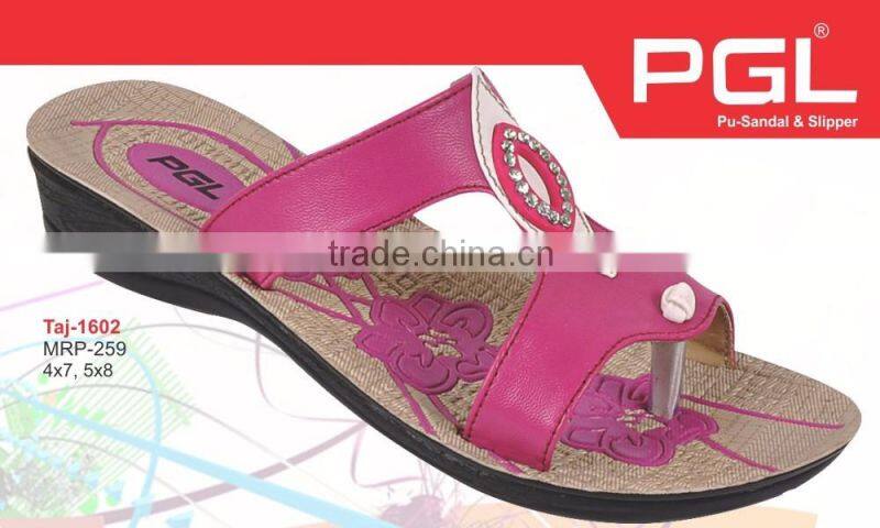 Lady Soft Wedge comfortable wholesale pu upper pu outsole