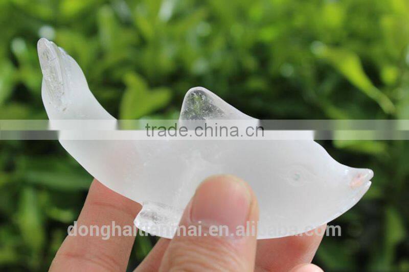 Wholesale cute crystal dolphin as decotive/rock pure crystal dolphin for wholesale