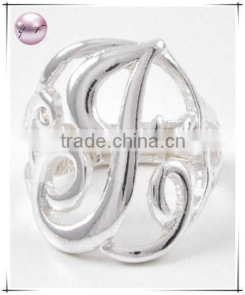 Gold Tone Metal Black Epoxy Lead nickel Compliant Initial W Stretch Ring