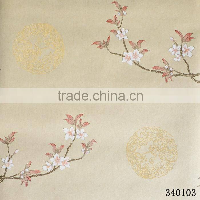 oriental style 3d nonwoven wall paper