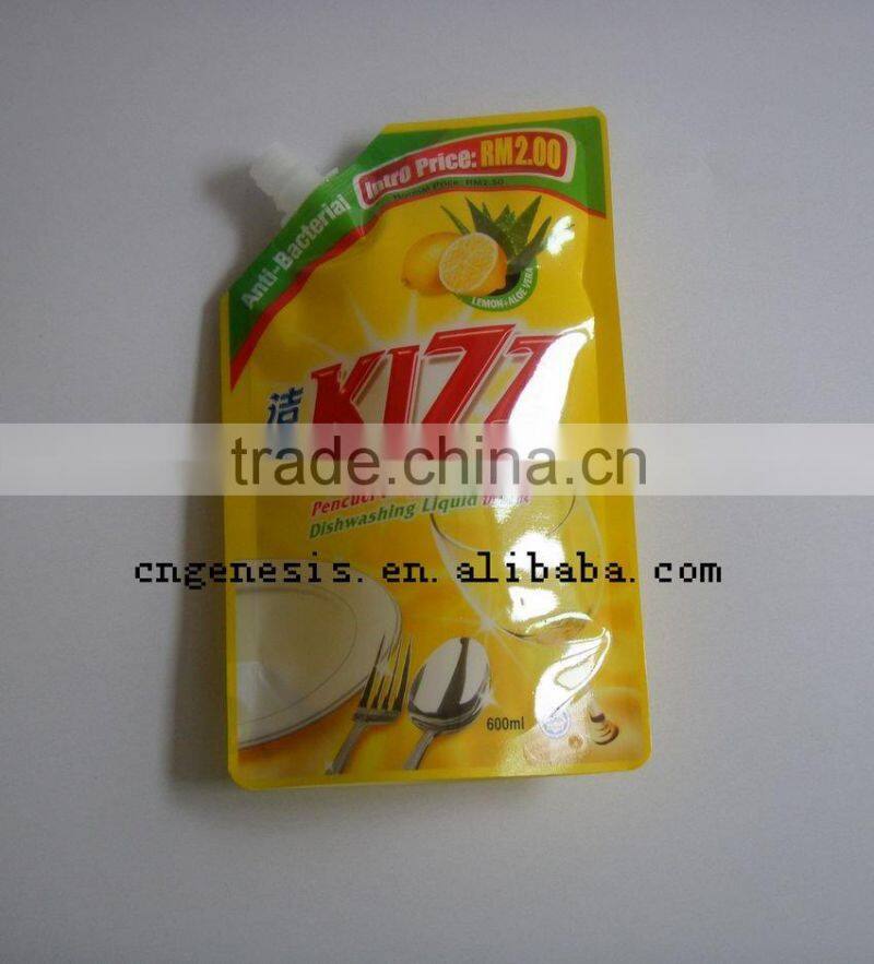 Eco-friendly foldable bag plastic spouted water pouch