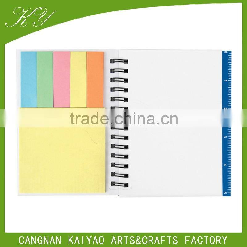 Custome logo printed PP Cover Sticky Notes with rule and ball pen