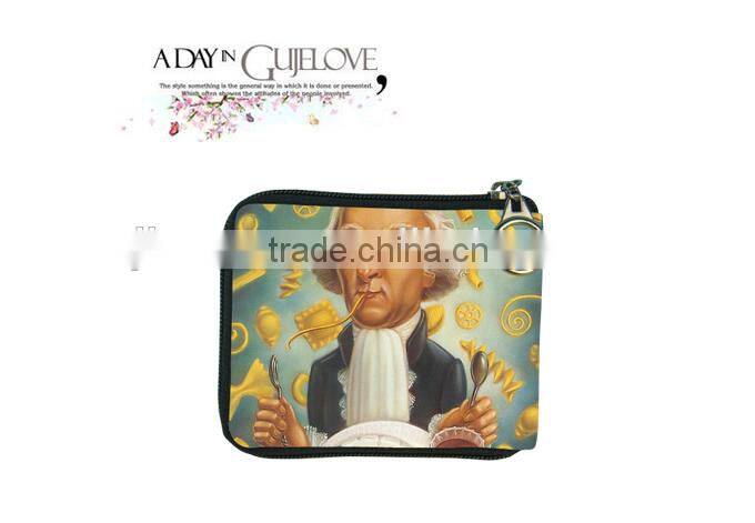 Wallet sublimation printing microfiber lady purse digital printing