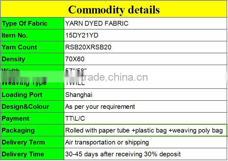 High quality 100% cotton yarn dyed stripe knit fabric