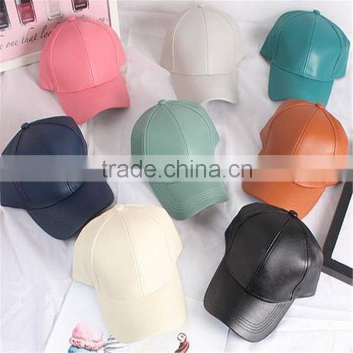 American Style Custom Plain Sport Hats Leather Baseball Cap