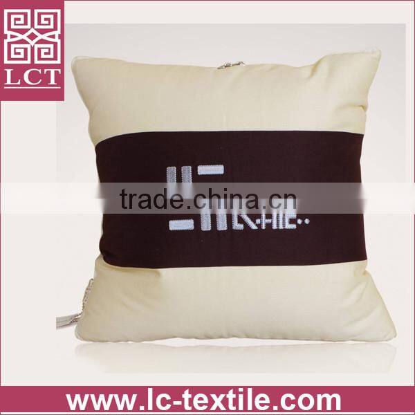 supply 2015 Ergonomic design bright blue high quality suede hug pillow with custom embroidery for promotional gift(LCTP0080)