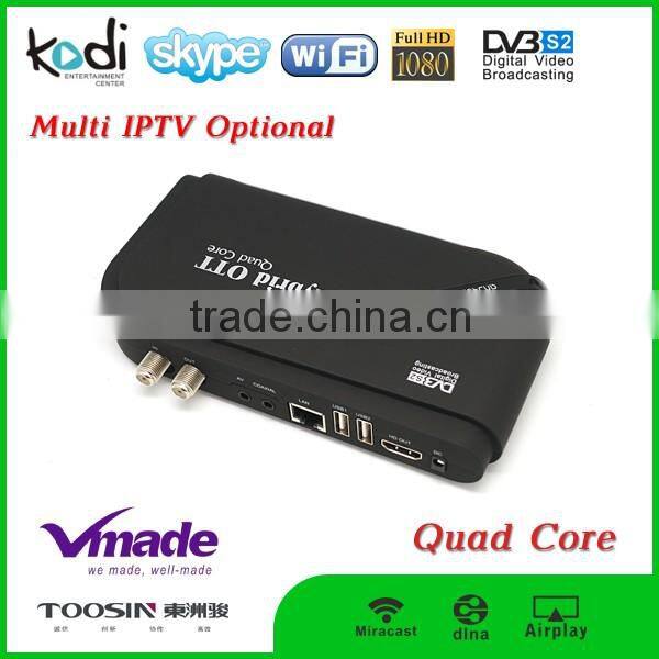 factory direct best price DVB S2 Android TV BOX Hybrid OTT satellite android smart tv receiver