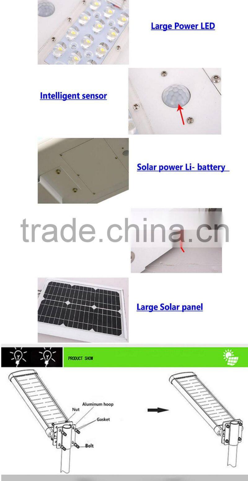 Charging time 6 hours 25w solar motion sensor led street light