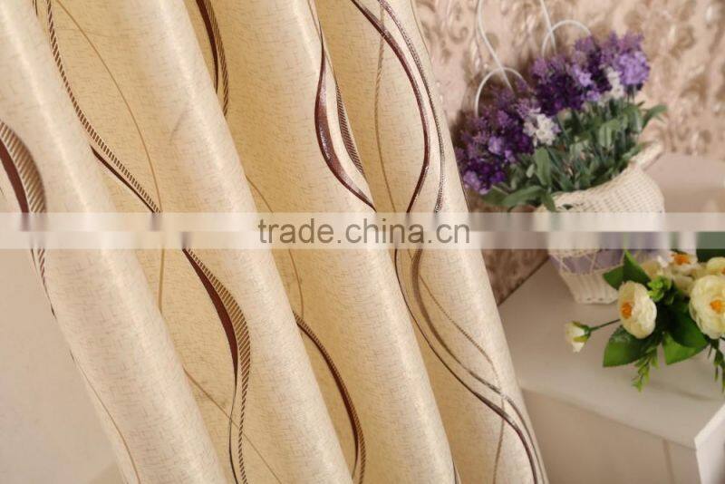 100% polyester curtain glossy black out with hot stamping silver print flocking grommet curtain panel