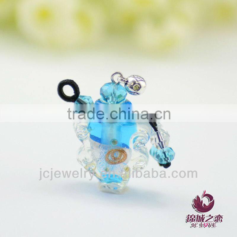 murano glass Bottle wish jewellery Semi-finished Pendant necklace for rose